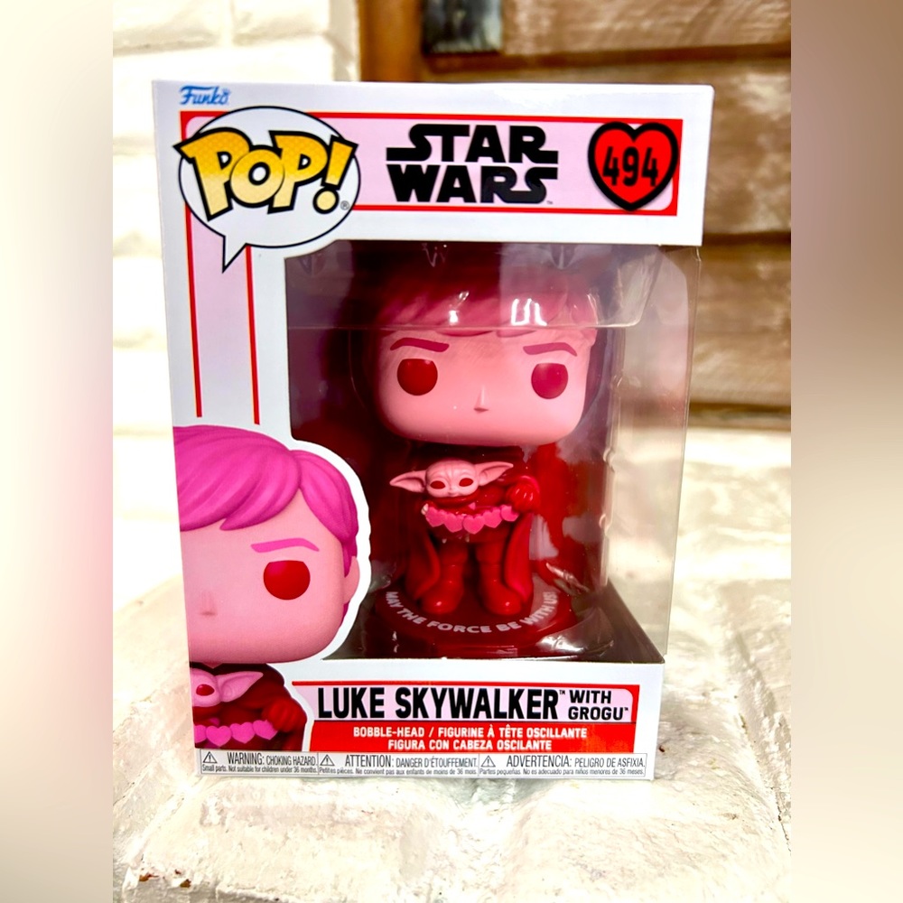 Star Wars Luke Skywalker With Grogu Valentines Funko Pop